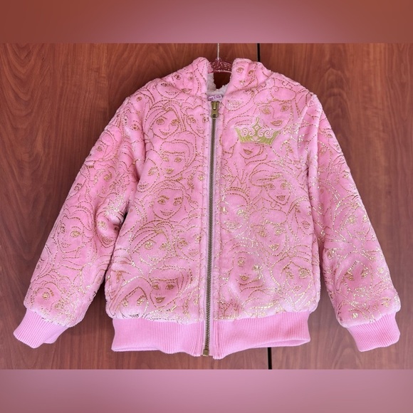 Disney Other - Disney - Princess Gold Foil print pink coat (SZ 4T)